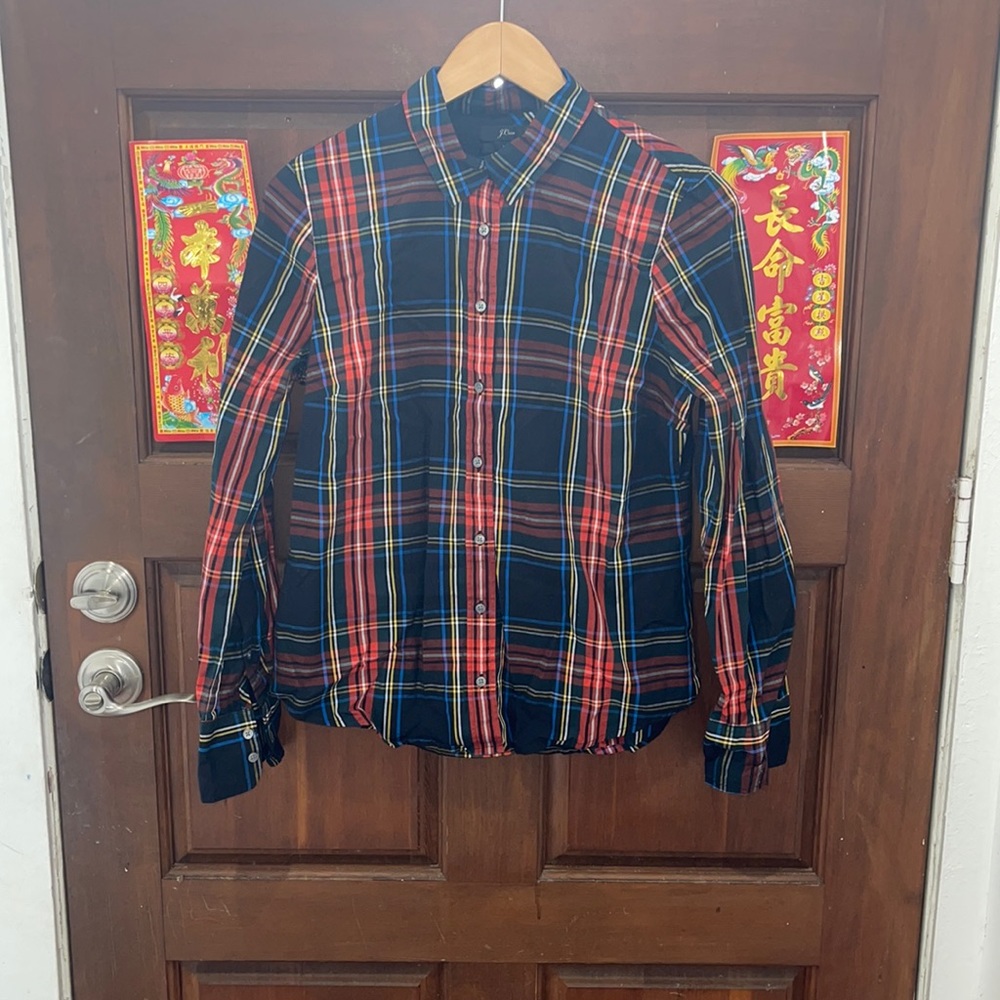 JCREW plaid shirt with long sleeves